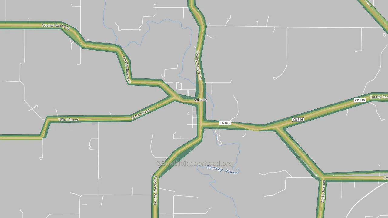 52168, IA Map of Noise Levels in 52168