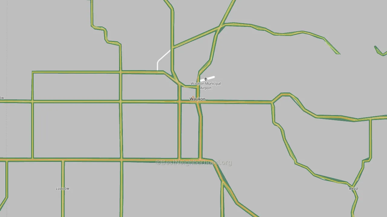 52172, IA Map of Noise Levels in 52172
