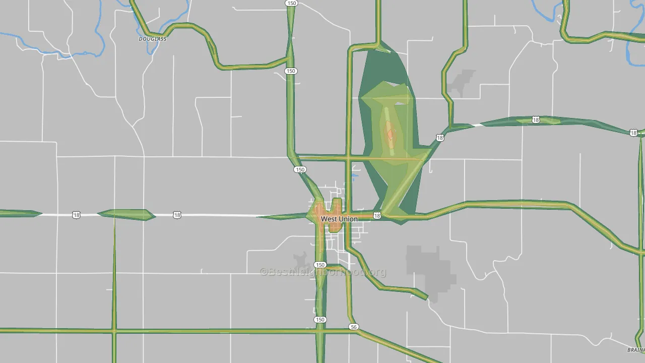 52175, IA Map of Noise Levels in 52175
