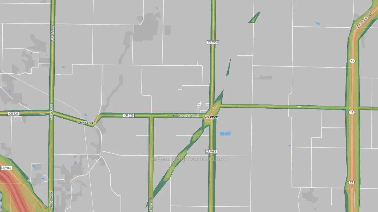 52202, IA Map of Noise Levels in 52202