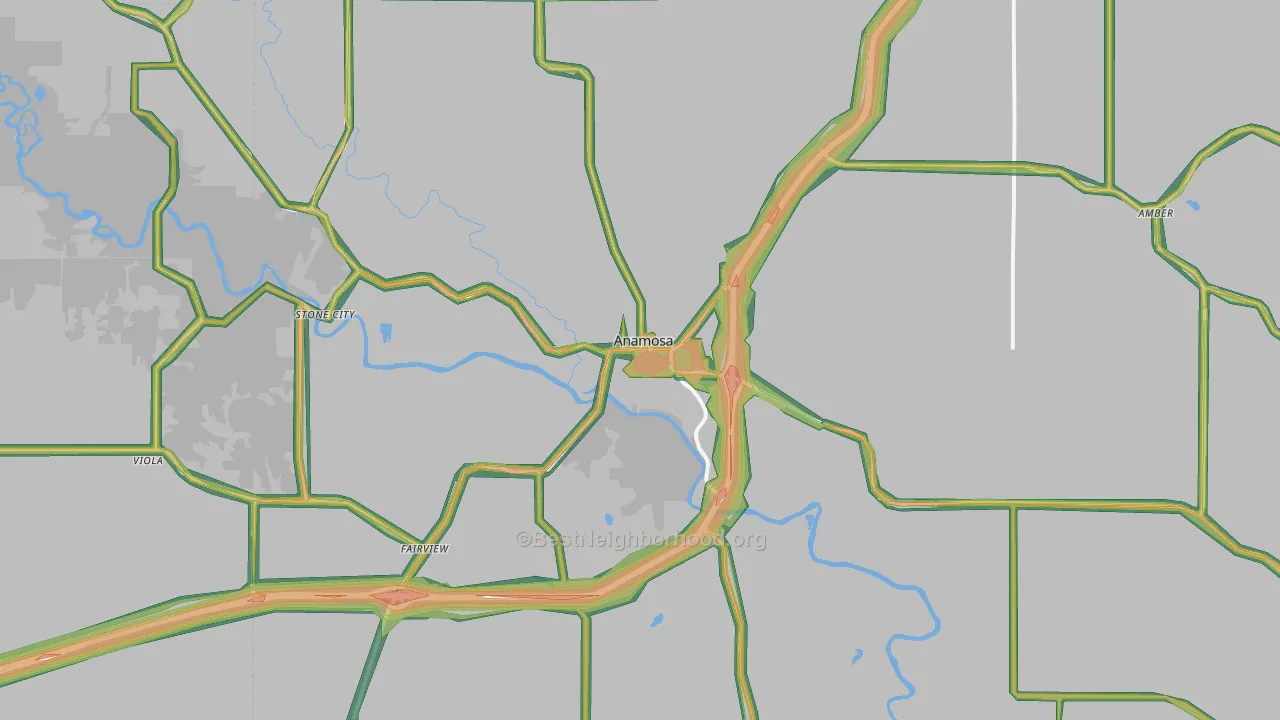 52205, IA Map of Noise Levels in 52205