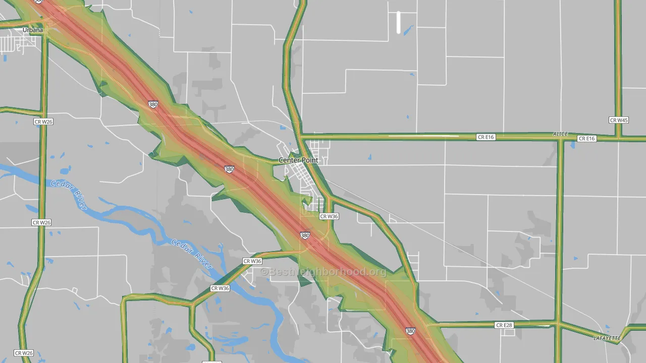 52213, IA Map of Noise Levels in 52213