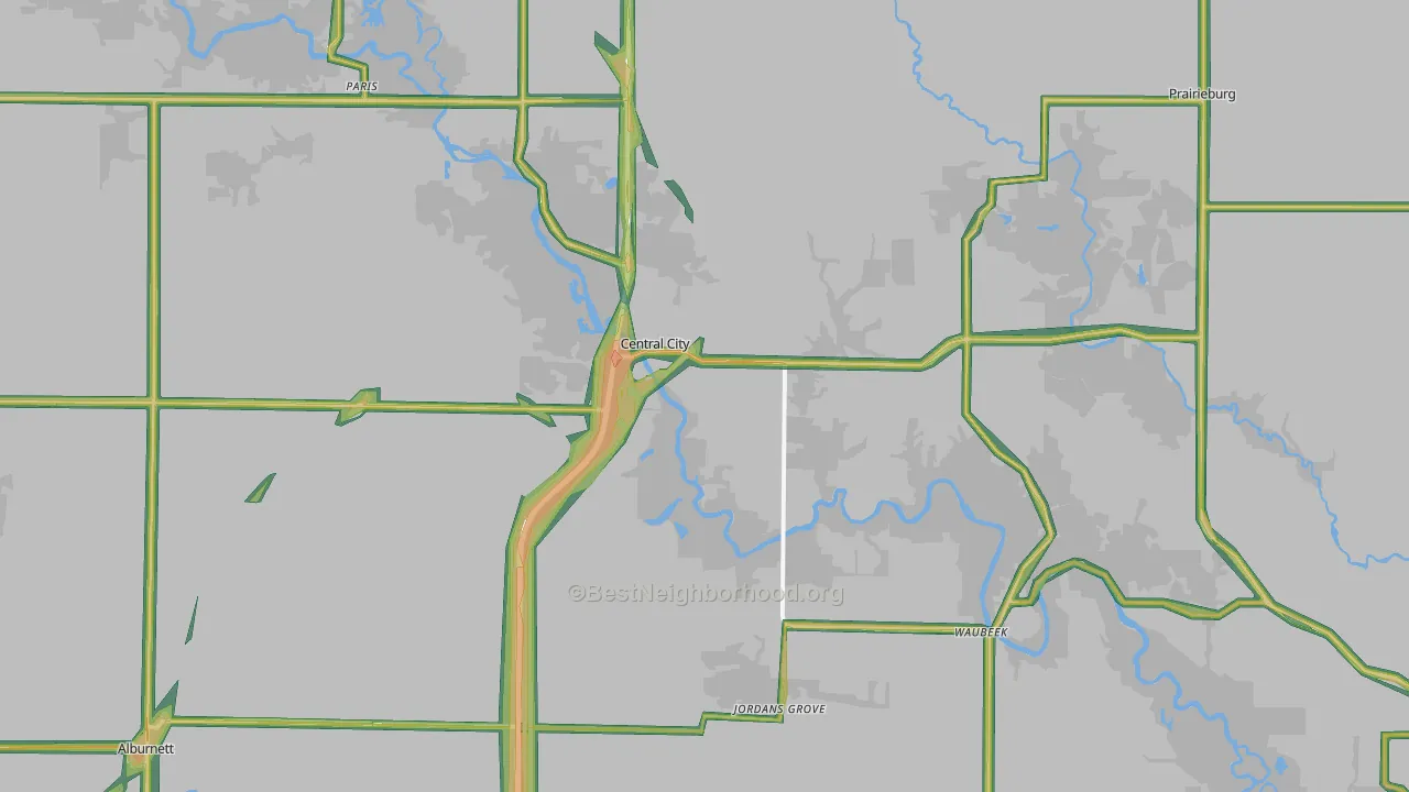 52214, IA Map of Noise Levels in 52214