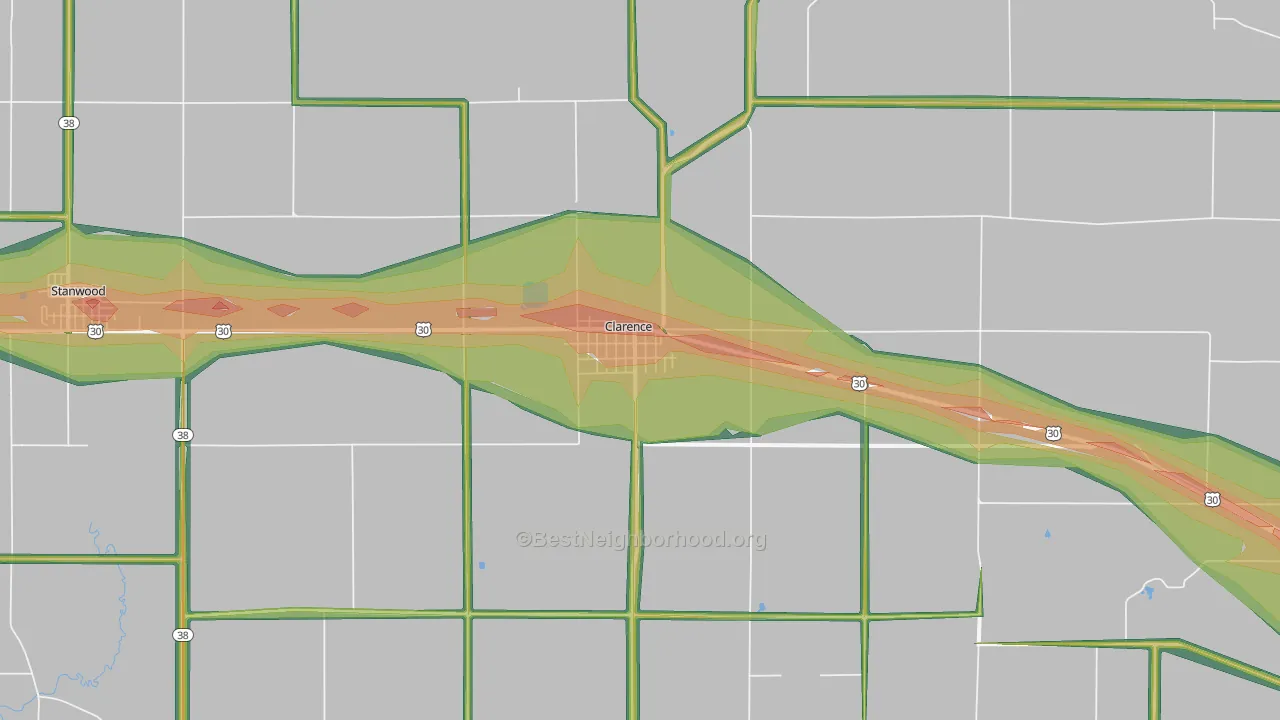 52216, IA Map of Noise Levels in 52216