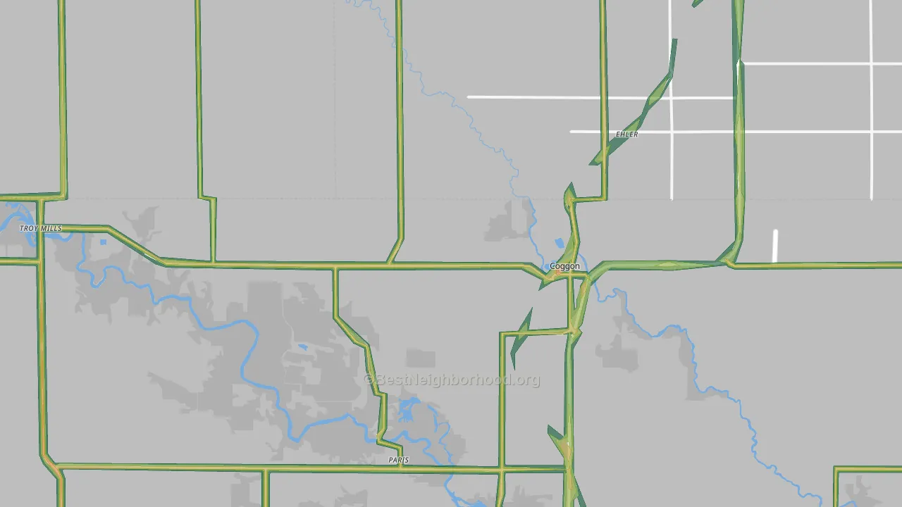 52218, IA Map of Noise Levels in 52218