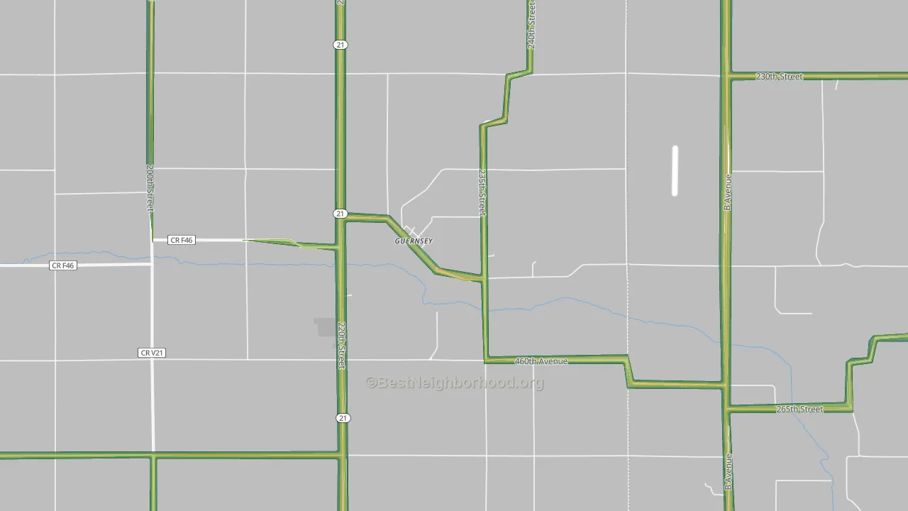 52221, IA Map of Noise Levels in 52221