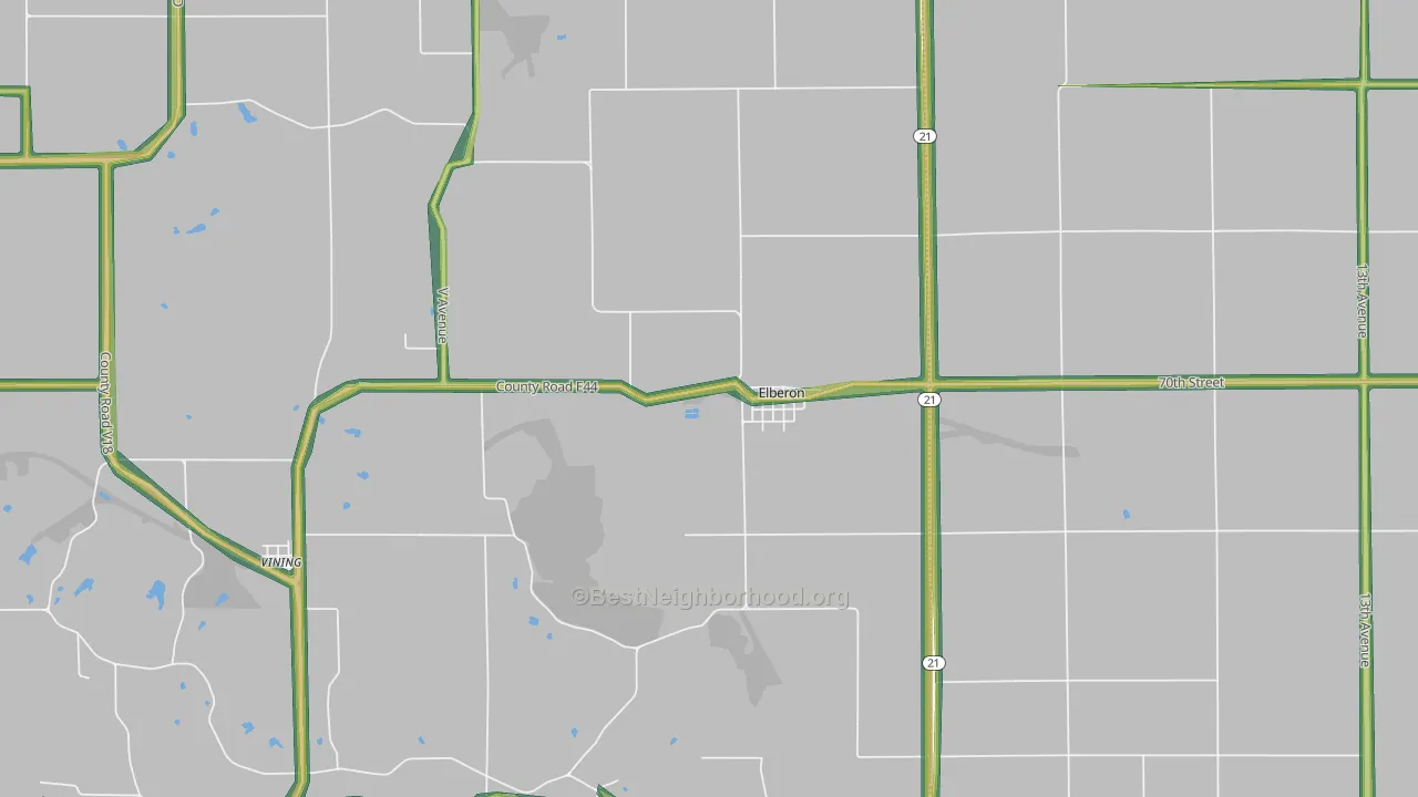 52225, IA Map of Noise Levels in 52225