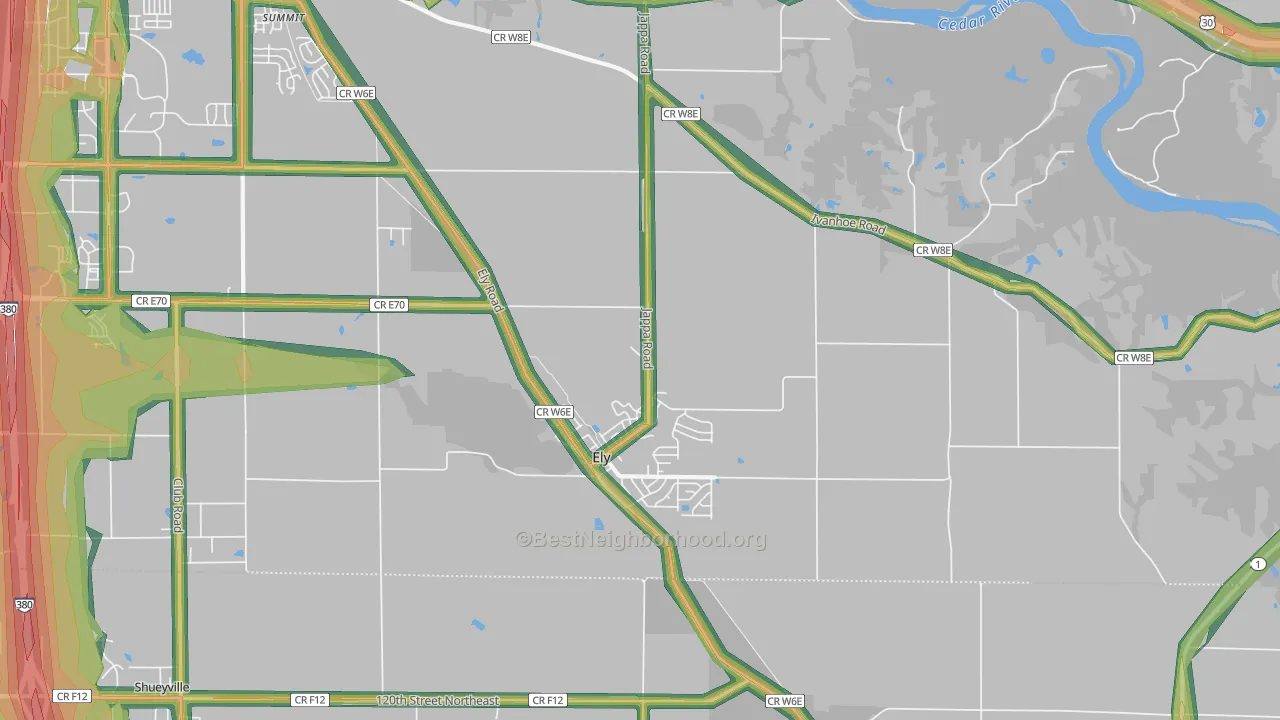52227, IA Map of Noise Levels in 52227