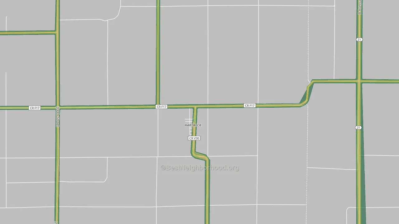 52232, IA Map of Noise Levels in 52232