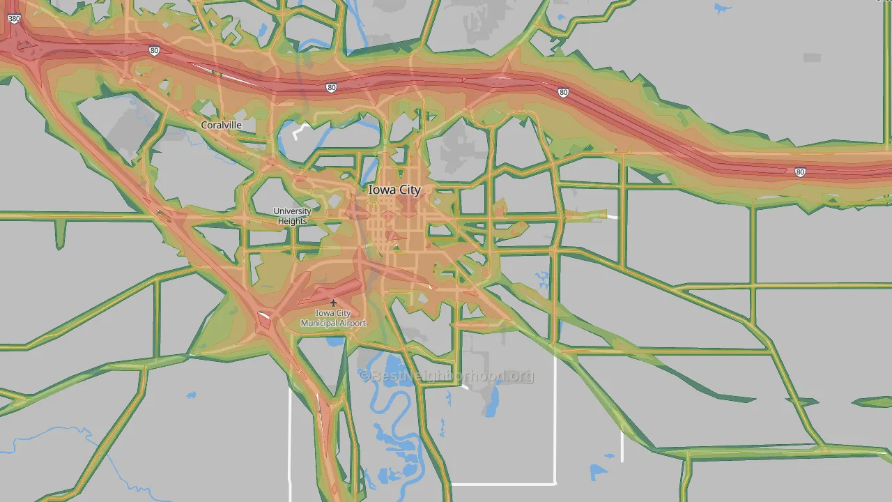 52240, IA Map of Noise Levels in 52240