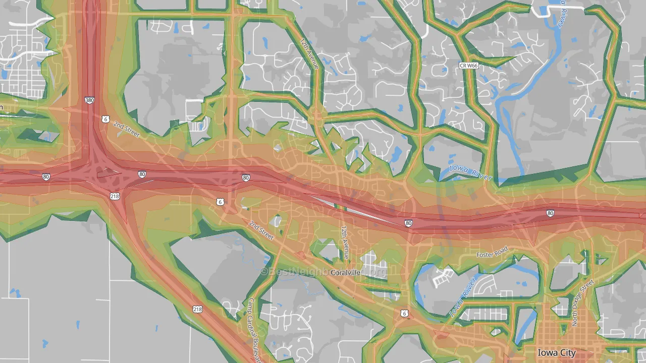 52241, IA Map of Noise Levels in 52241