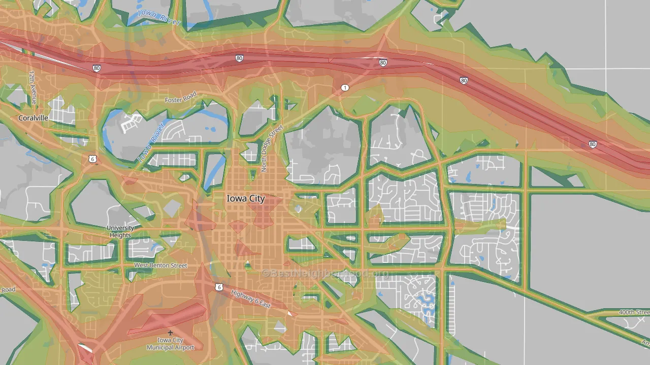 52245, IA Map of Noise Levels in 52245