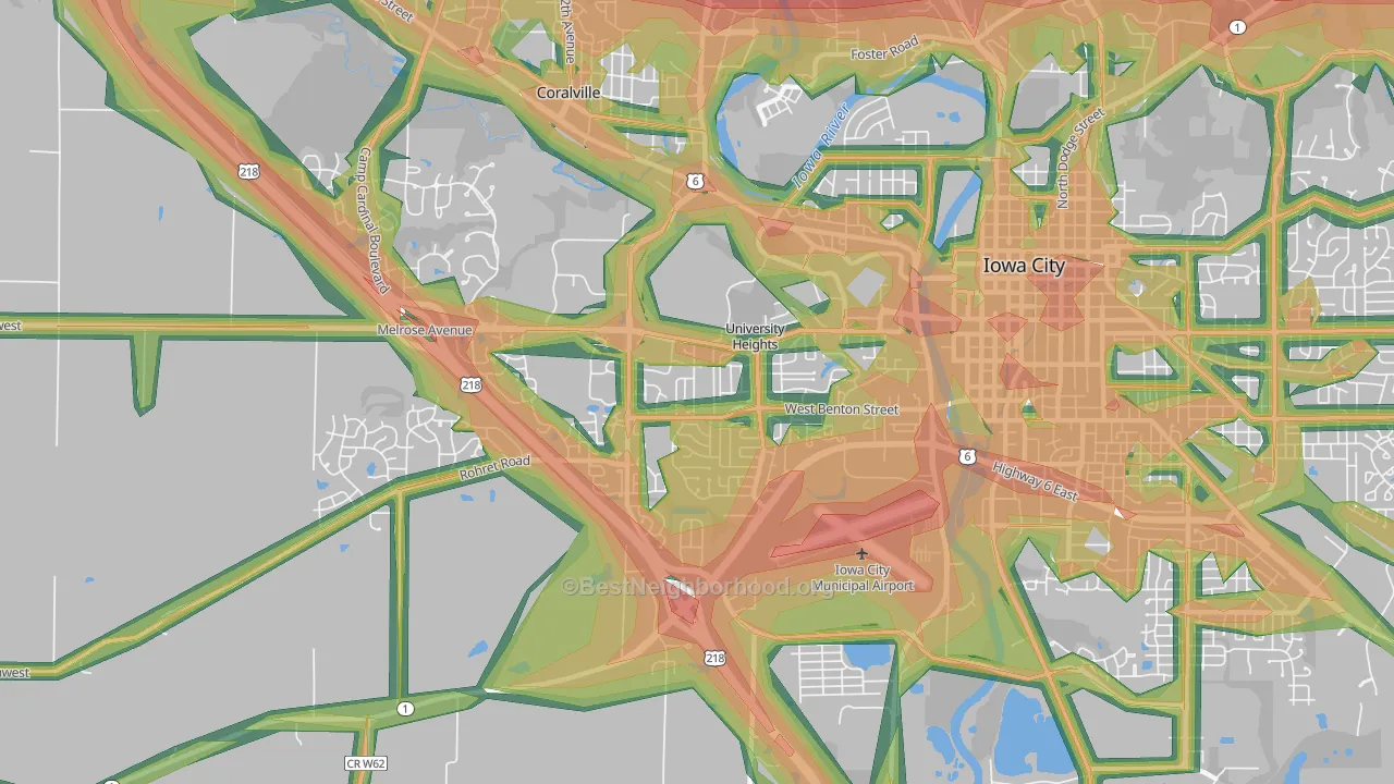 52246, IA Map of Noise Levels in 52246