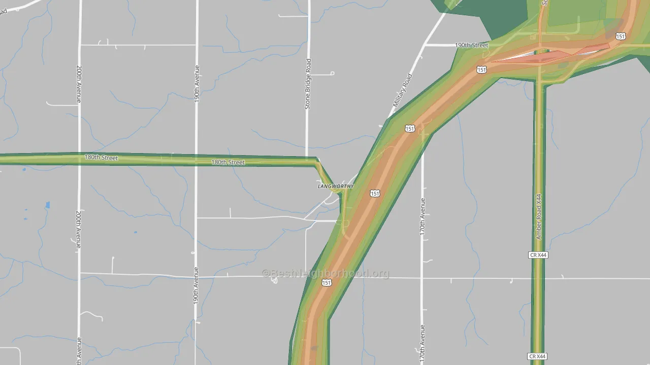 52252, IA Map of Noise Levels in 52252