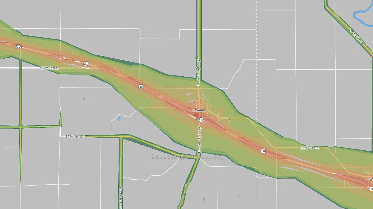 52255, IA Map of Noise Levels in 52255