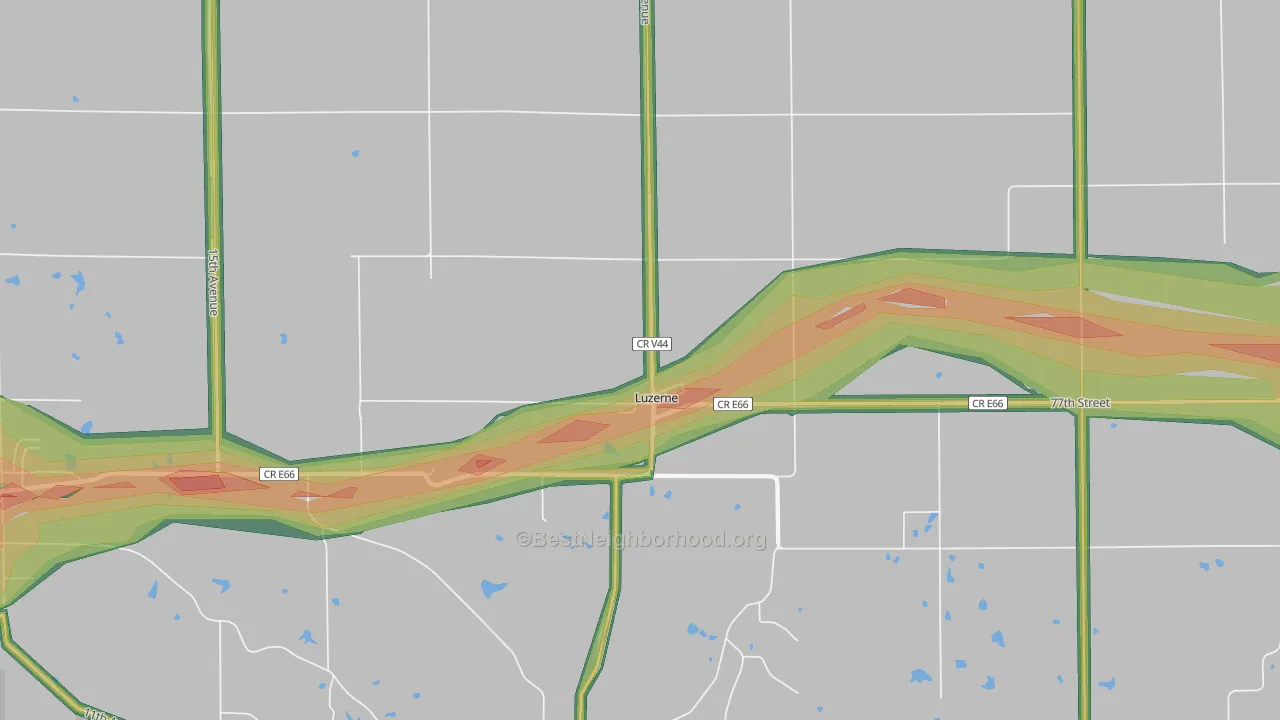 52257, IA Map of Noise Levels in 52257