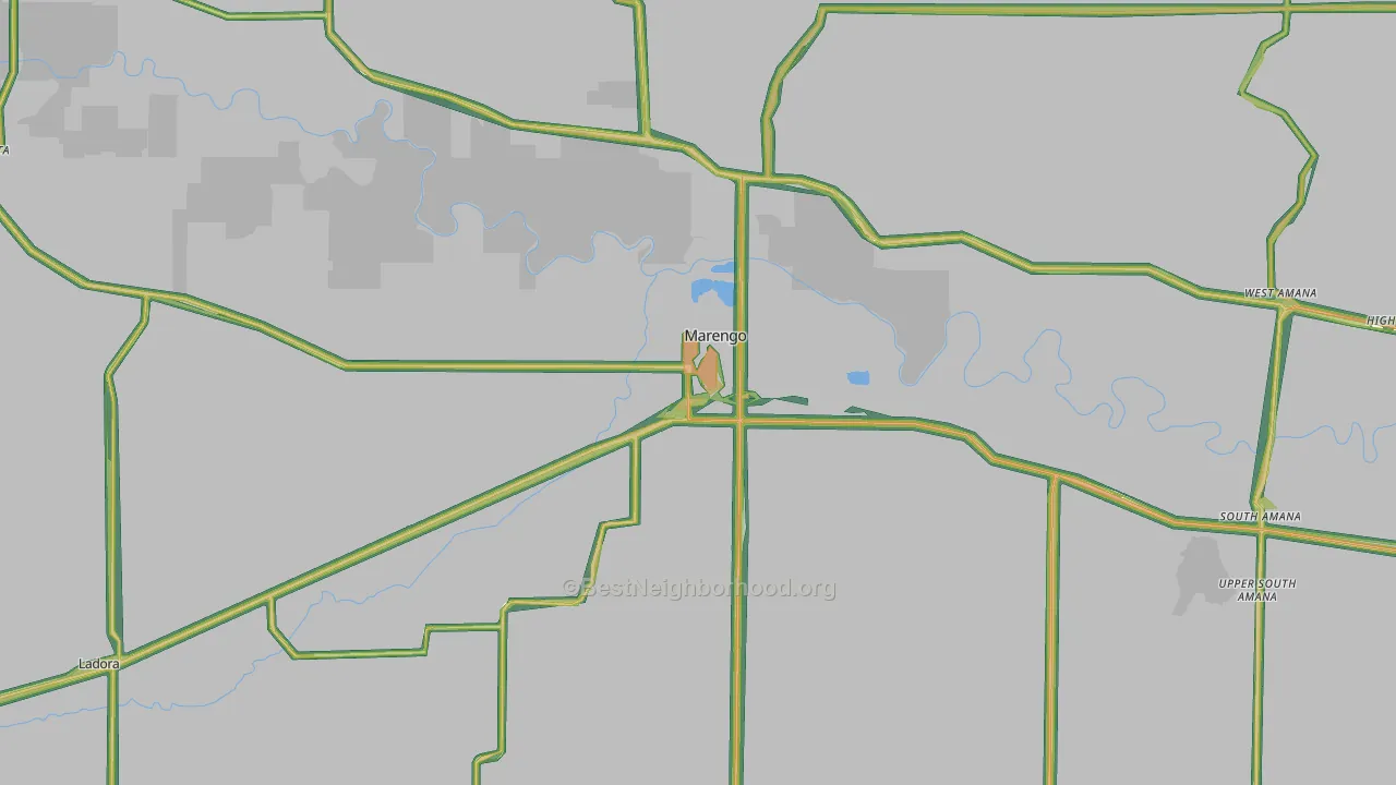 52301, IA Map of Noise Levels in 52301