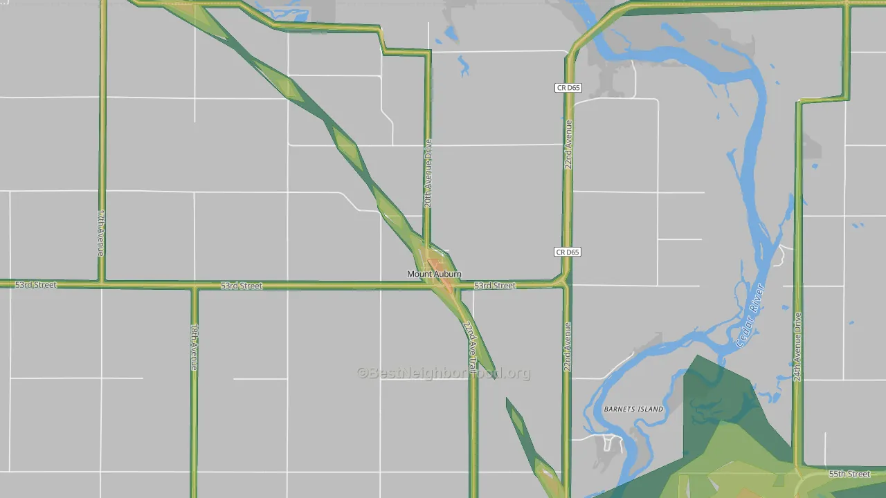 52313, IA Map of Noise Levels in 52313