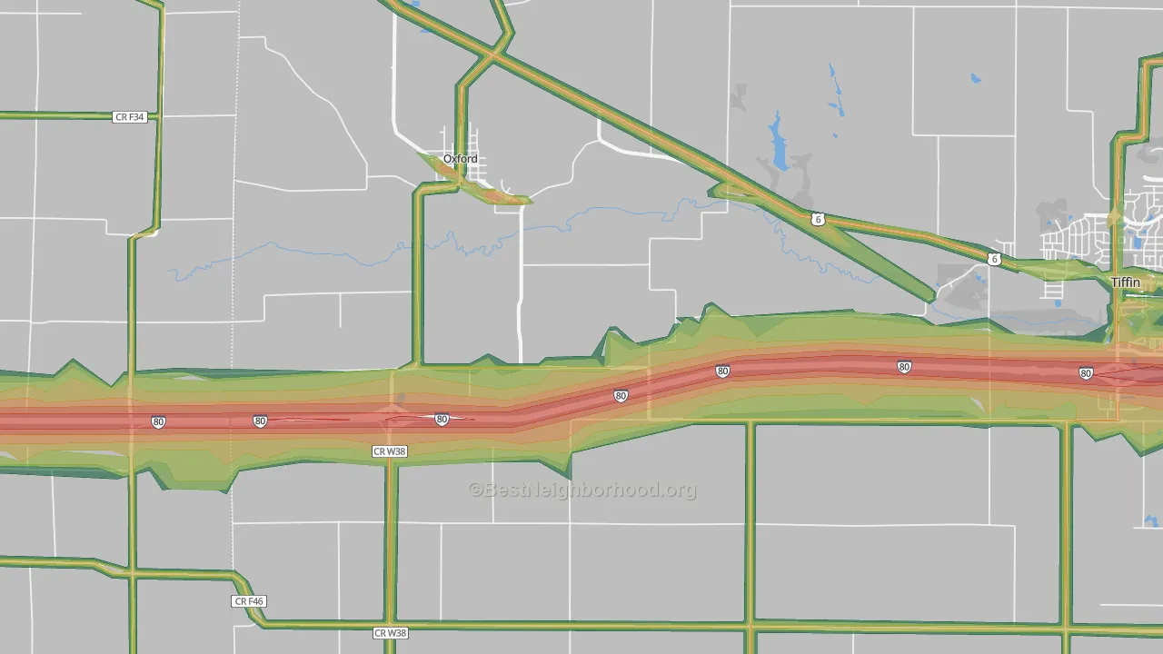 52322, IA Map of Noise Levels in 52322