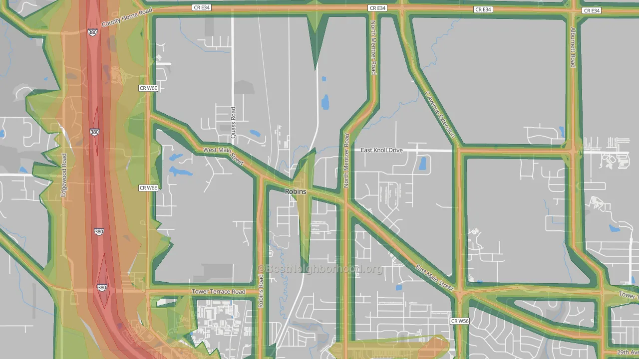 52328, IA Map of Noise Levels in 52328