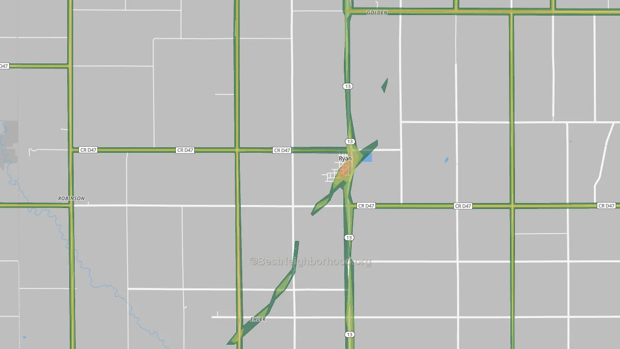 52330, IA Map of Noise Levels in 52330