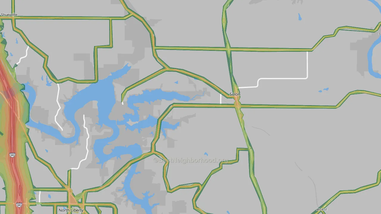 52333, IA Map of Noise Levels in 52333