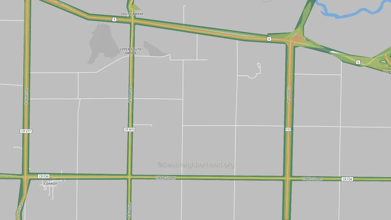 52334, IA Map of Noise Levels in 52334