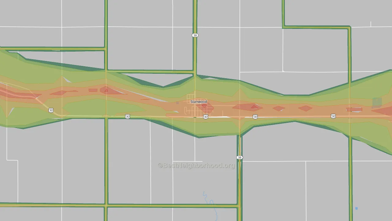 52337, IA Map of Noise Levels in 52337