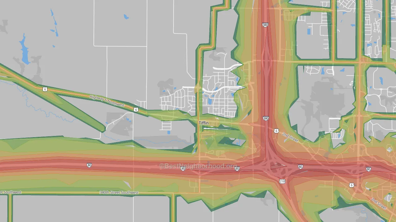 52340, IA Map of Noise Levels in 52340