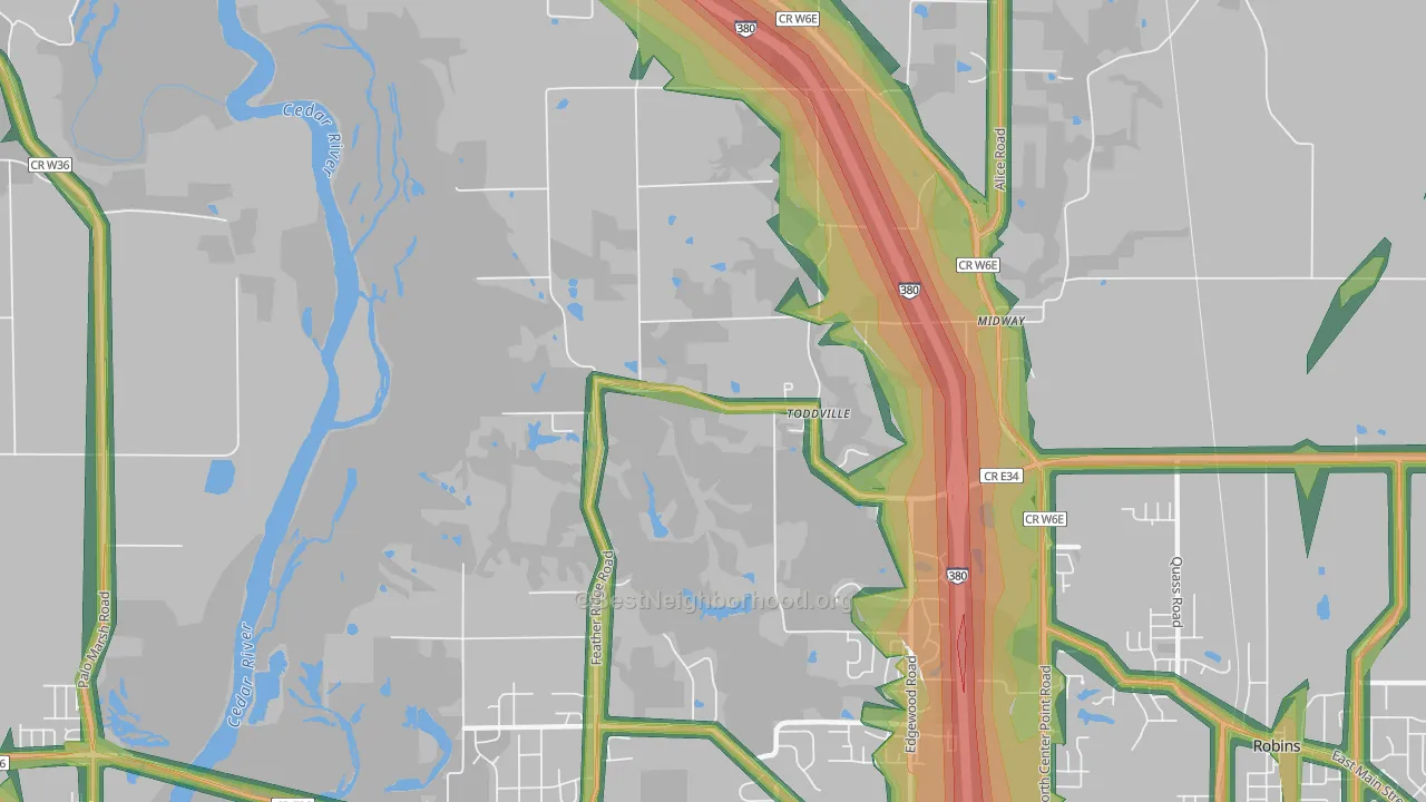 52341, IA Map of Noise Levels in 52341