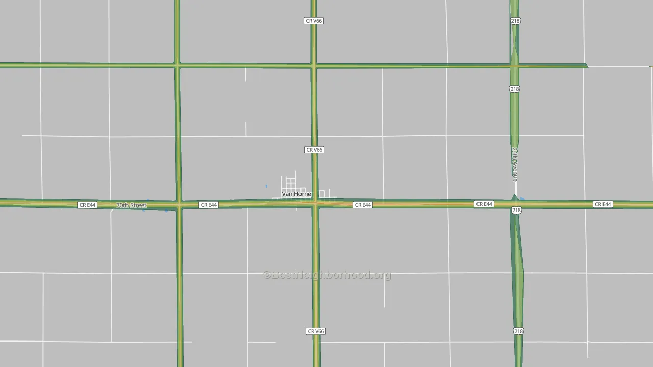 52346, IA Map of Noise Levels in 52346