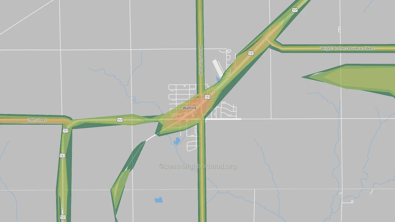 52351, IA Map of Noise Levels in 52351