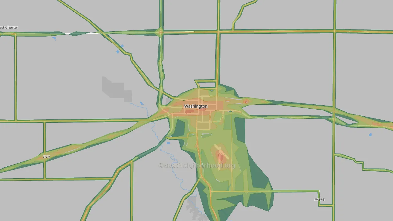 52353, IA Map of Noise Levels in 52353