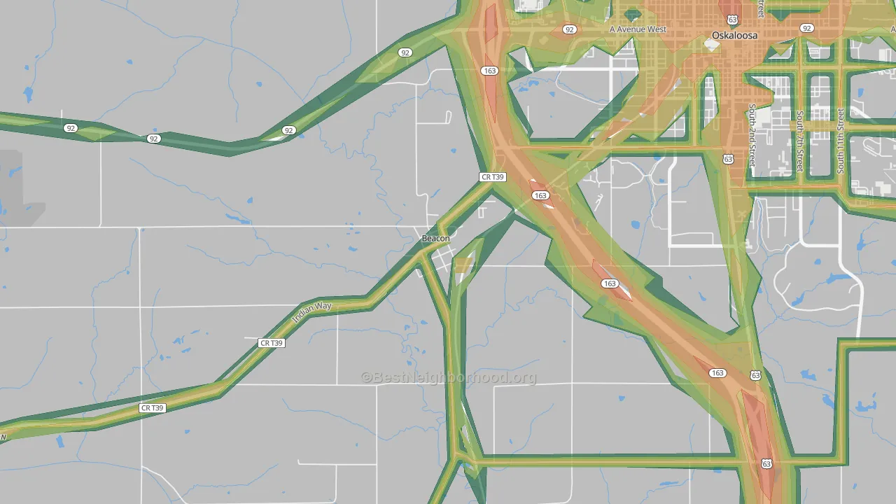 52534, IA Map of Noise Levels in 52534
