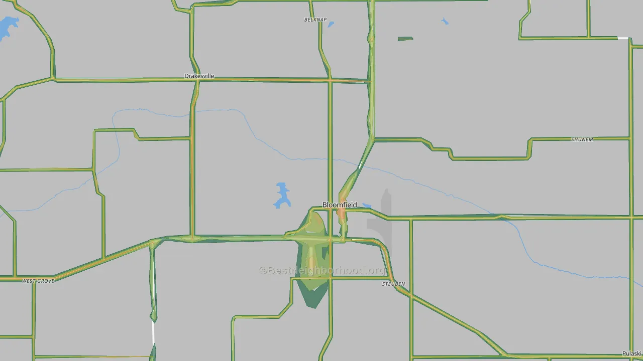 52537, IA Map of Noise Levels in 52537