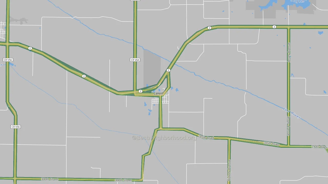 52542, IA Map of Noise Levels in 52542