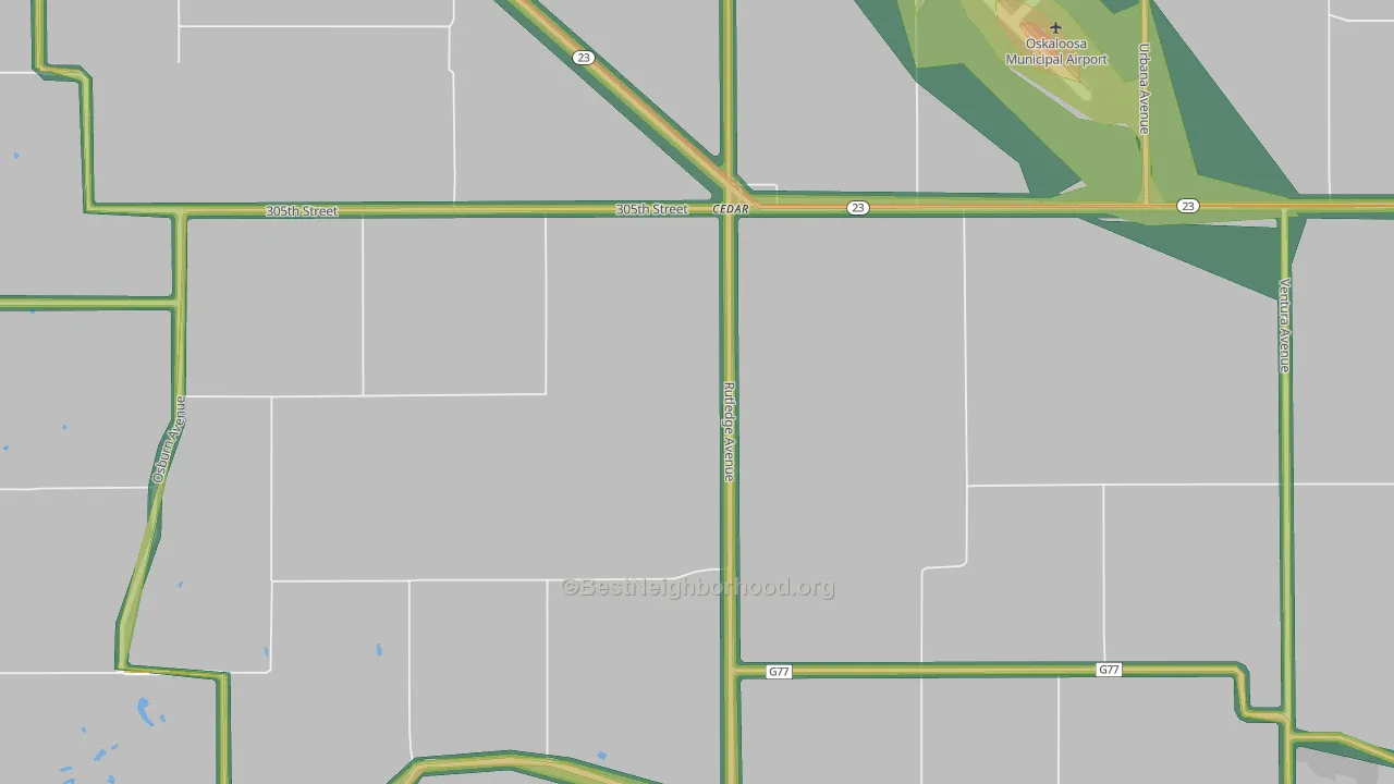 52543, IA Map of Noise Levels in 52543