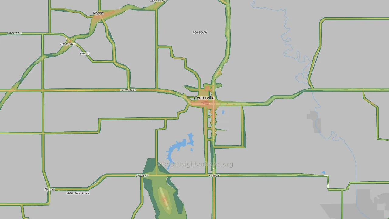 52544, IA Map of Noise Levels in 52544