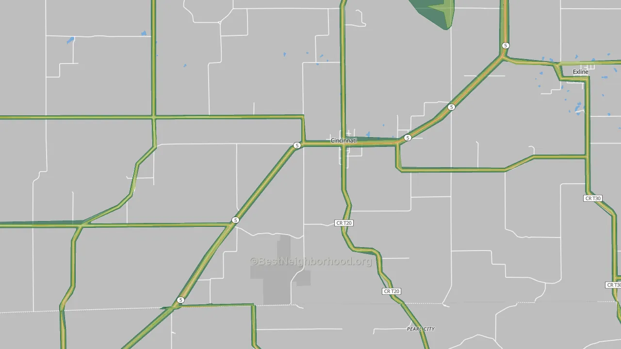 52549, IA Map of Noise Levels in 52549