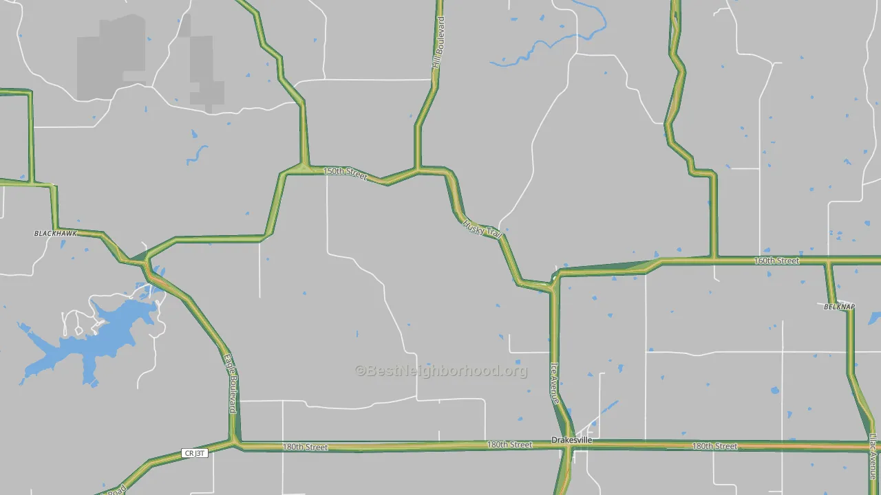 52552, IA Map of Noise Levels in 52552