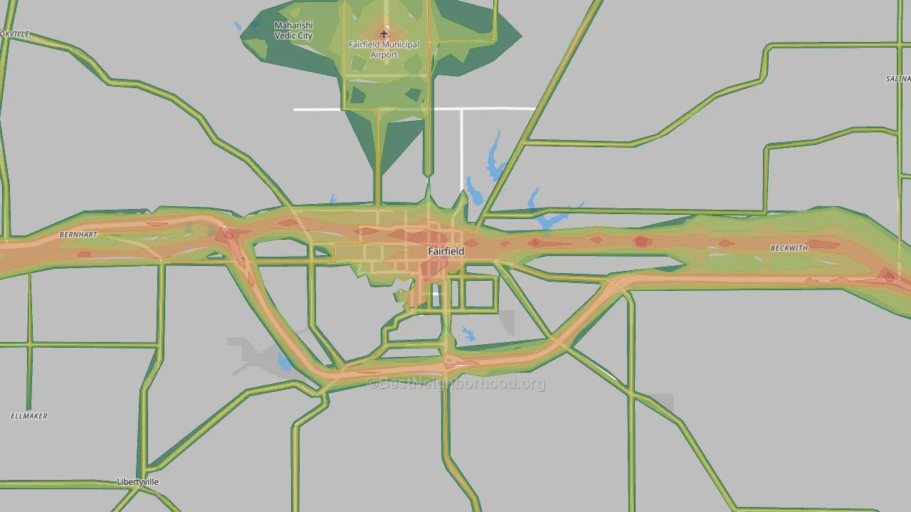 52556, IA Map of Noise Levels in 52556