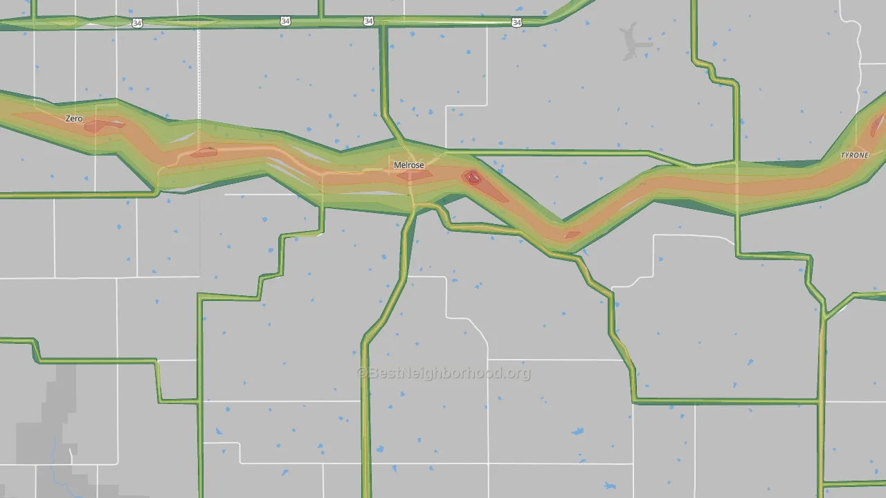 52569, IA Map of Noise Levels in 52569