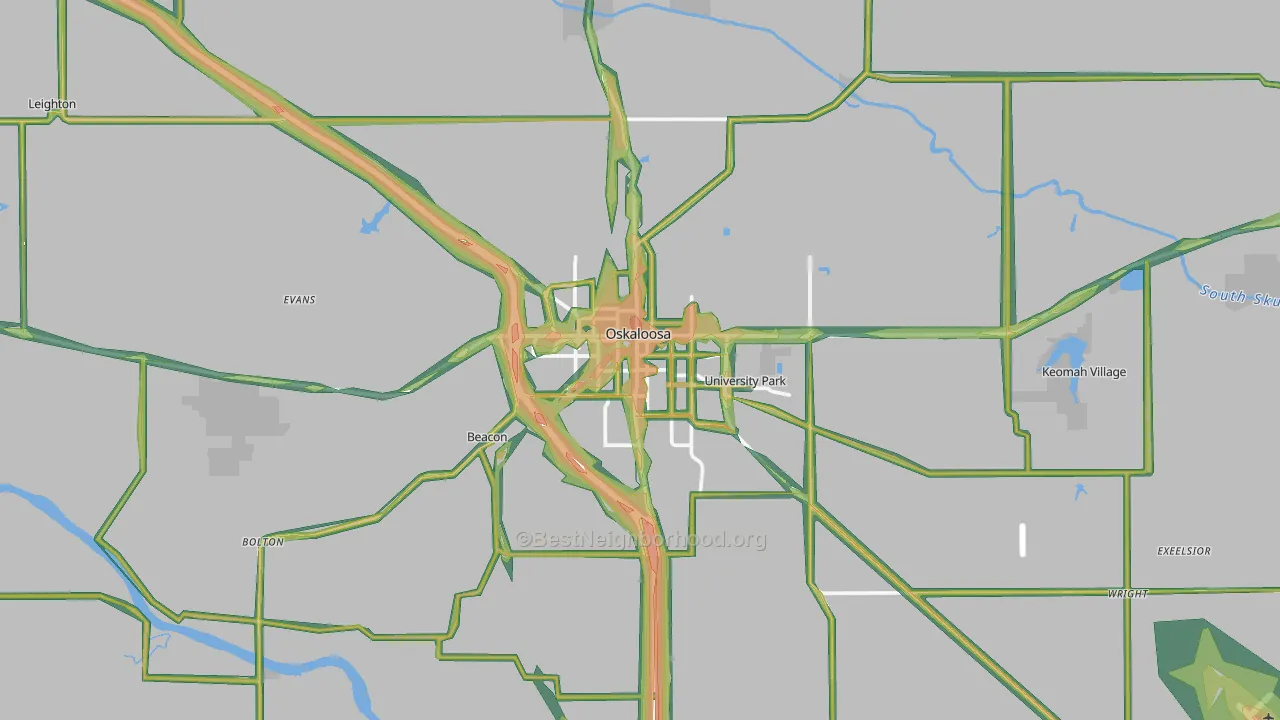 52577, IA Map of Noise Levels in 52577