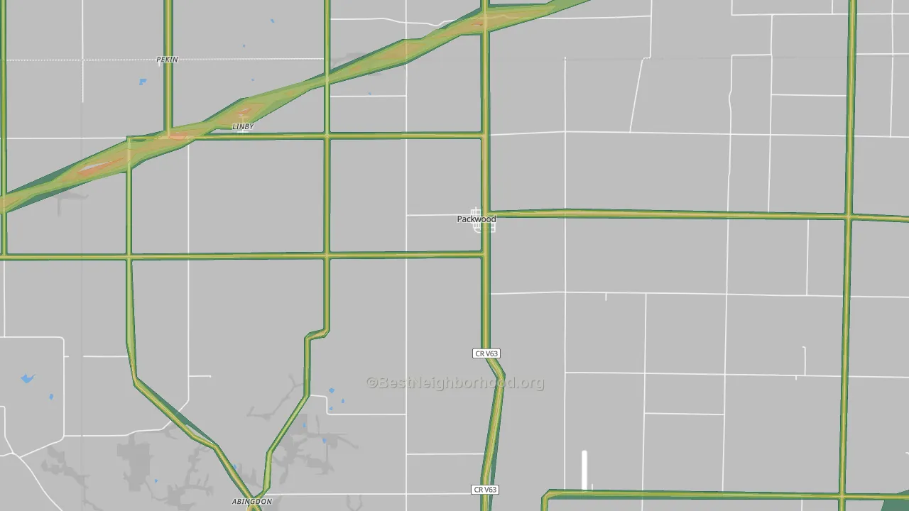 52580, IA Map of Noise Levels in 52580