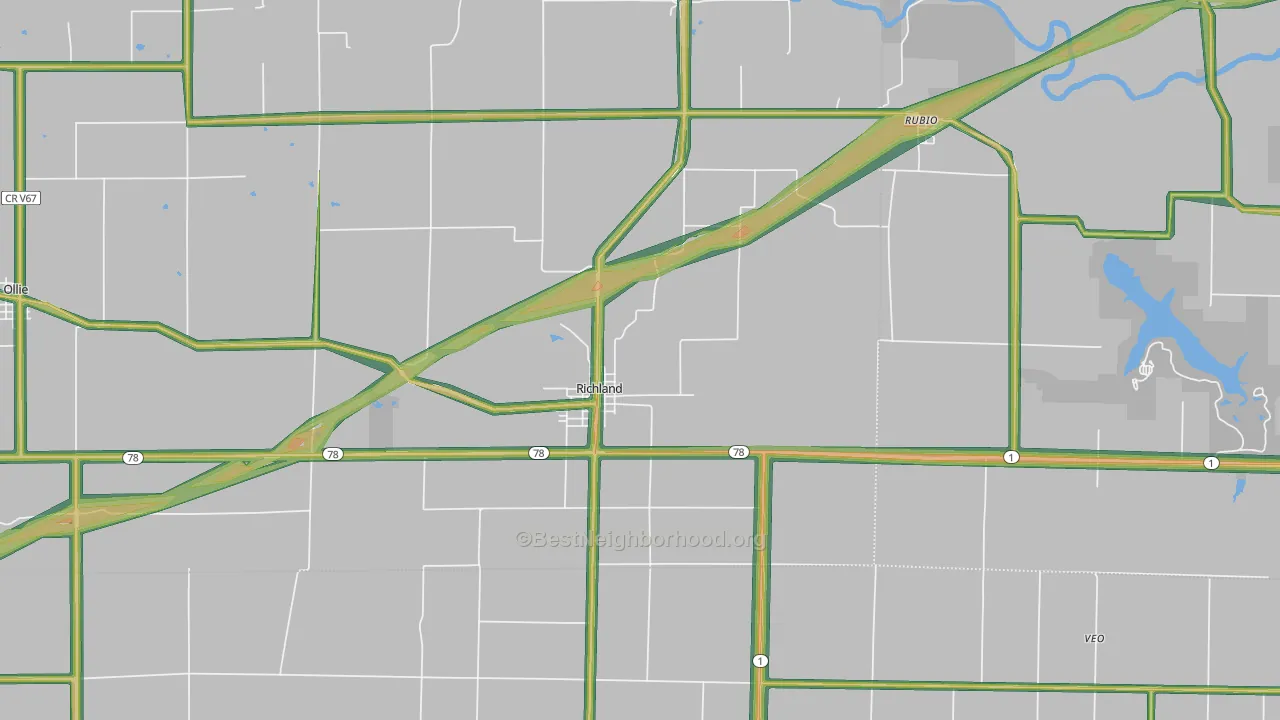52585, IA Map of Noise Levels in 52585
