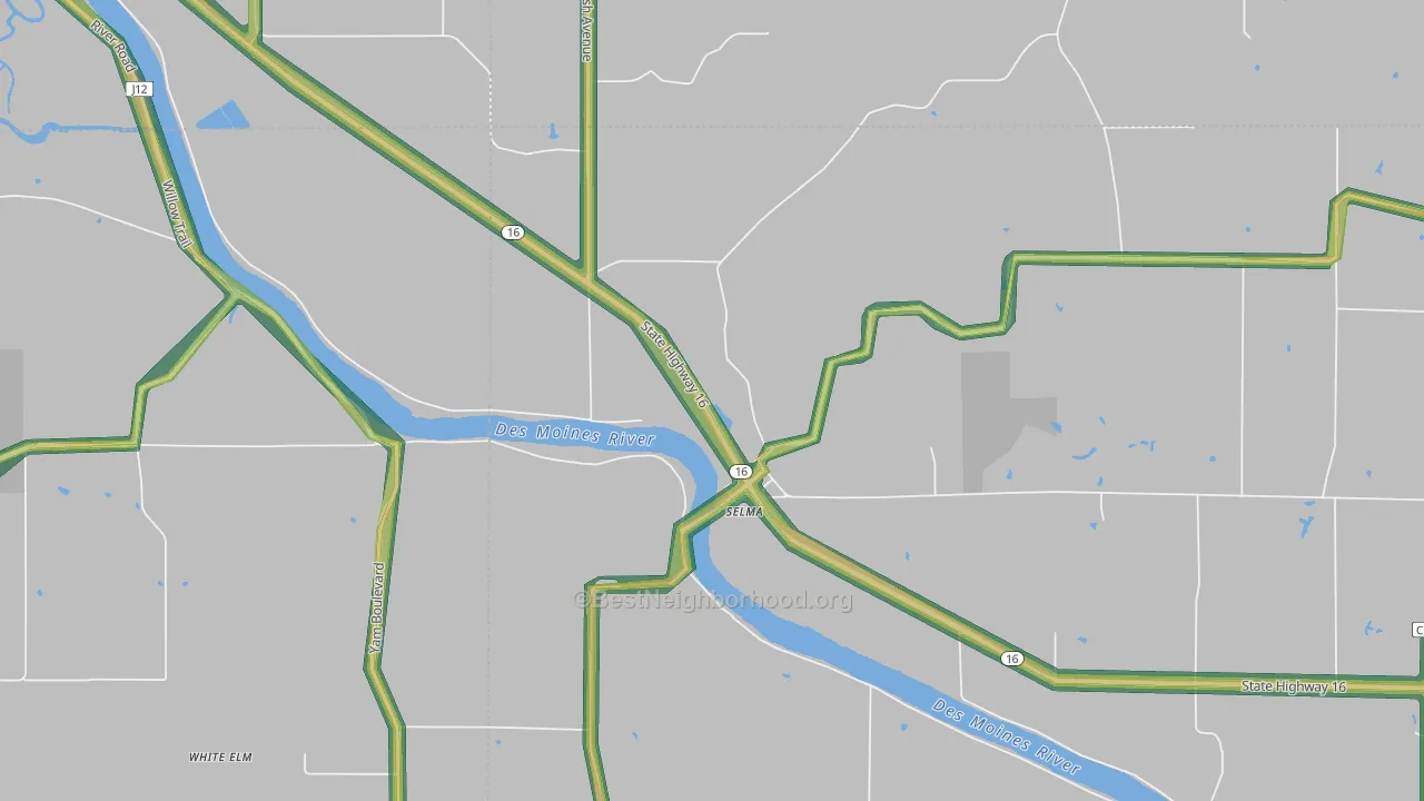 52588, IA Map of Noise Levels in 52588