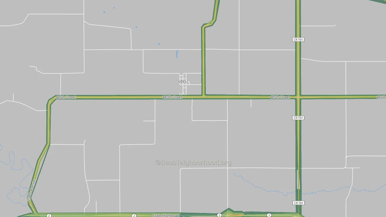 52593, IA Map of Noise Levels in 52593