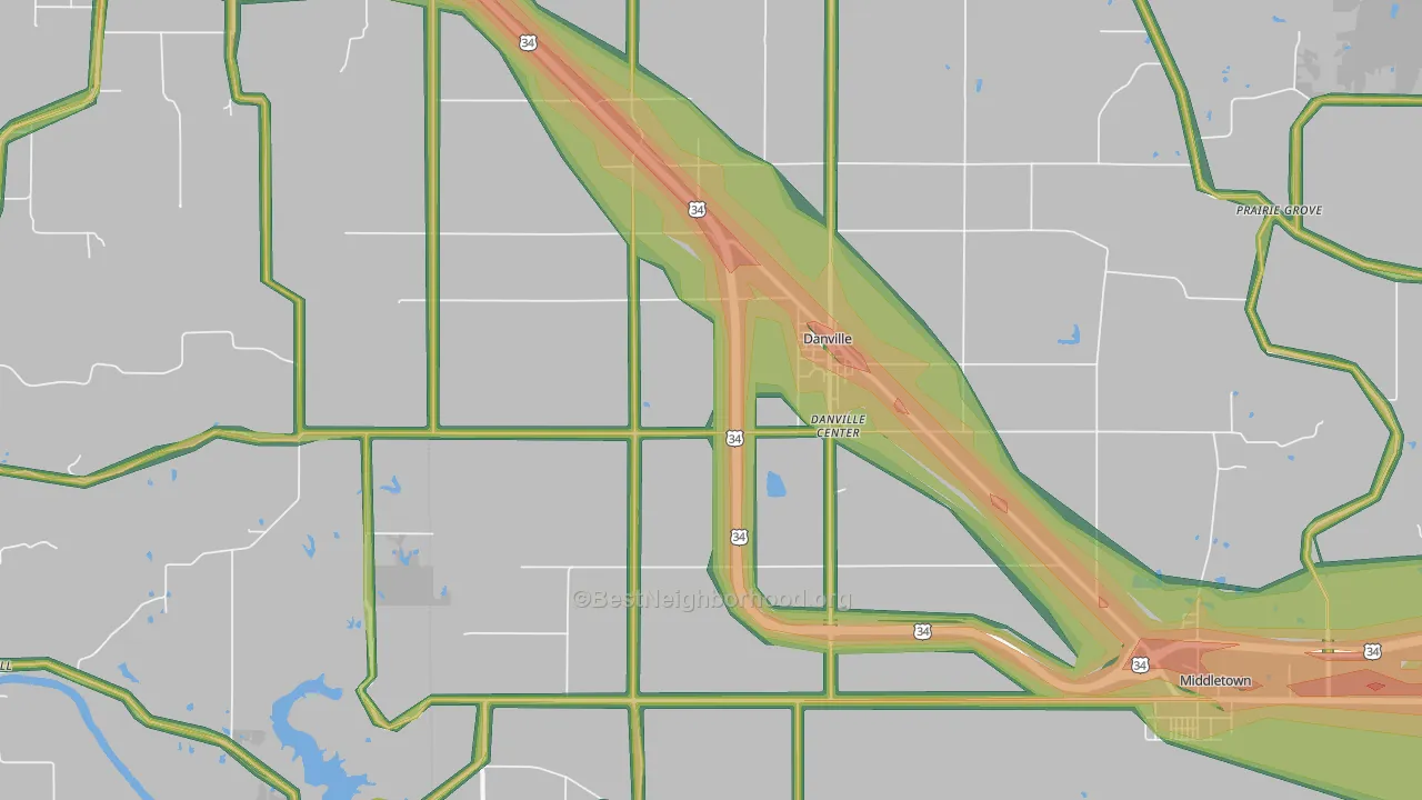 52623, IA Map of Noise Levels in 52623