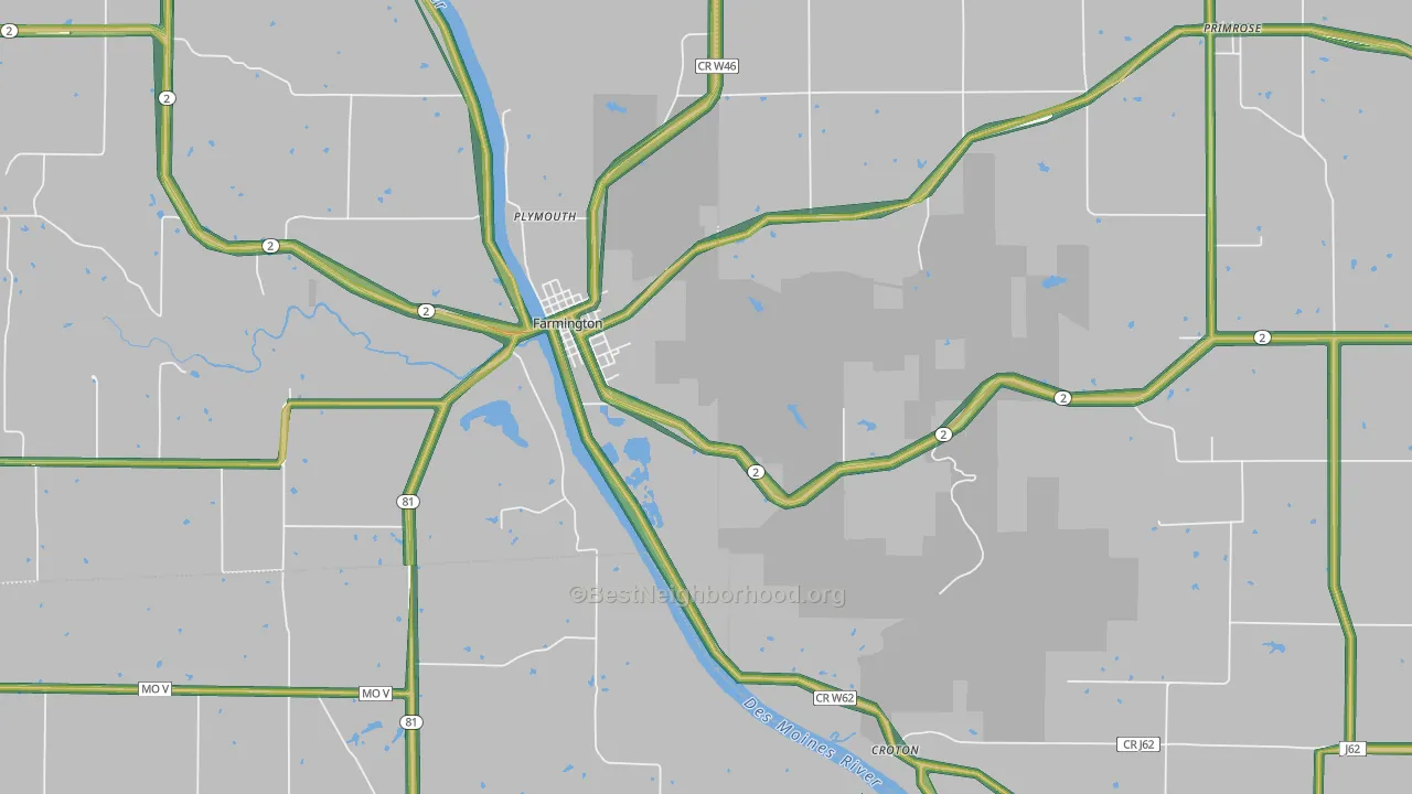 52626, IA Map of Noise Levels in 52626