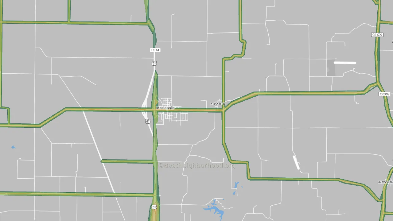 52637, IA Map of Noise Levels in 52637